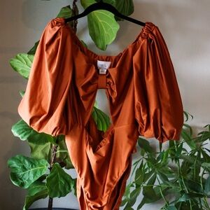 Elegant Rust One-Piece Swimsuit